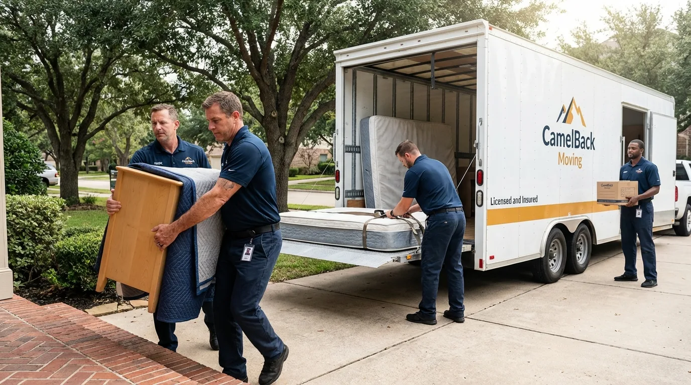 Crew loading residential truck for cross-state move from Blairsville, PA