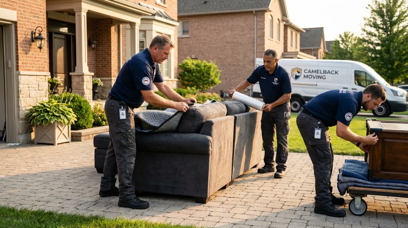Large estate moving crew wrapping furniture in Blairsville, PA